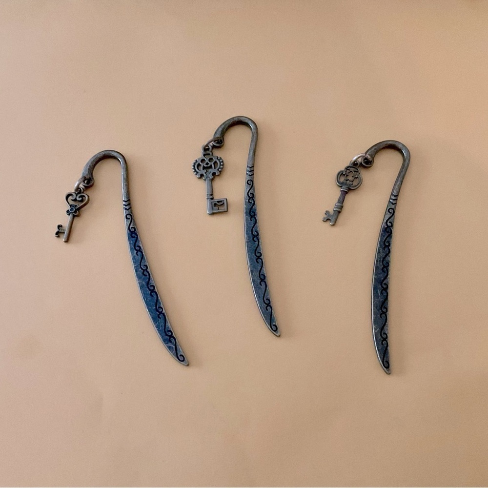 New Handmade Key Charm Bookmark Around 3 & 1/2 Inches